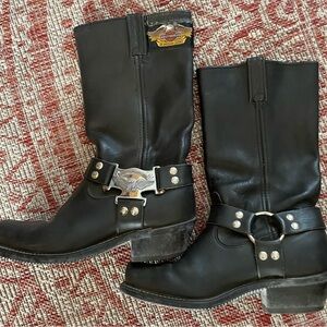 Harley Davidson Motorcycle Boots men's sz 8 Eagle Harness black leather …
